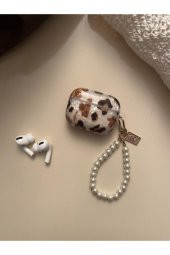 Airpods Pro Kılıf Kulaklık Kılıfı Leopar Desenli Kopçalı Korumalı Kılıf - 1