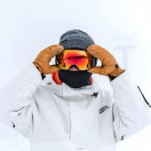 UV400 Korumalı Anti-Sis Çift Katman Orange Lens Snowboard Kayak Gözlüğü thumbnail 2