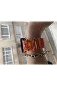 Watch Uyumlu Minnie Figürlü Zirkon Taşlı Saat Kordon Charm Aksesuar Gold Renk - 3