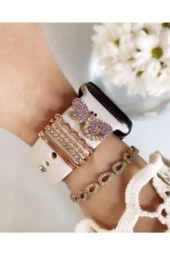 Watch Uyumlu Kelebek Figürlü Saat Kordon Charm Aksesuar Renk - 1