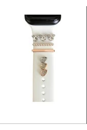 Watch Uyumlu Incili Minnie Mouse Charm Saat Kordon Aksesuar Gold Renk - 1