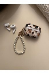 Airpods 3 Kılıf Kulaklık Kılıfı Leopar Desenli Kopçalı Korumalı Kılıf - 4