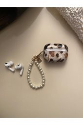 Airpods 3 Kılıf Kulaklık Kılıfı Leopar Desenli Kopçalı Korumalı Kılıf - 5