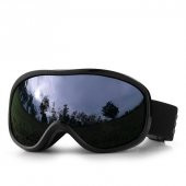 Çift Katman Anti-Sis Siyah Lens UV Snowboard Kayak Gözlüğü - 1