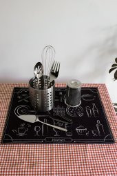MF-060 Baskılı Bulaşık Kurutma Matı 46X36 cm - 1