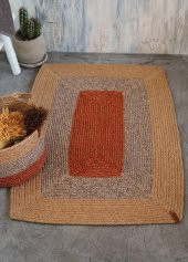 The Mia SPT0045 Jutte Dikdörtgen Halı Bambu Kiremit 60x90 Cm - 1