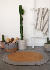 The Mia SPT0046 Jutte Oval Halı Bambu Gri 60x90 Cm - 3