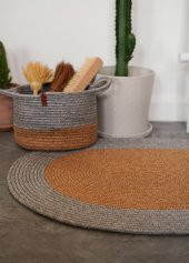 The Mia SPT0046 Jutte Oval Halı Bambu Gri 60x90 Cm - 4