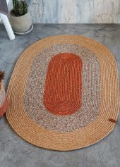 The Mia SPT0048 Jutte Oval Halı Bambu Kiremit 60x90 Cm - 1