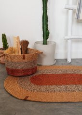 The Mia SPT0048 Jutte Oval Halı Bambu Kiremit 60x90 Cm - 4