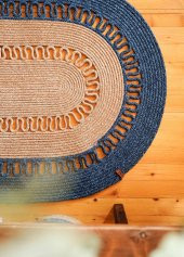 The Mia SPT0050 Jutte Oval Halı Bambu Lacivert 80x120 Cm - 1