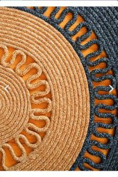 The Mia SPT0050 Jutte Oval Halı Bambu Lacivert 80x120 Cm - 3