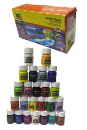 Akrilik Boya 24 Renk 17 ml 1 Paket Nova Color Akrilik Boya Seti 24 Lü Kağıt Tuval Ahşap Cam Duvar Metal Boyama - 1