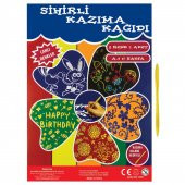 FlyColor Sihirli Kazıma Kağıdı A4 10 lu Kazıma Kalemi Hediyeli - 1