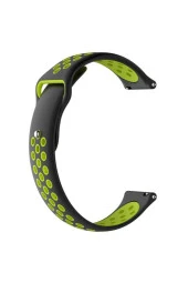Fossil Watch Gen 6 Için Delikli Spor Kordon Siyah Sarı - 1