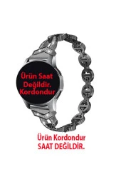 Samsung Galaxy Watch 46 Mm R800 Için Pırlanta Görünümlü Taşlı Zincir Kordon Rose thumbnail 2