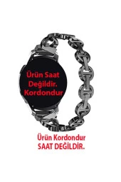 Samsung Galaxy Watch 46 Mm R800 Için Pırlanta Görünümlü Taşlı Zincir Kordon Rose thumbnail 3