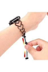 Apple Watch Se 40 Mm Için Kalp Desenli Lüks Metal Kordon Rose Gold - 2