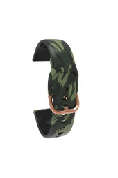 Garmin 245 - 245 Music Için Desenli Silikon Kordon Yeşil Kamuflaj - 1