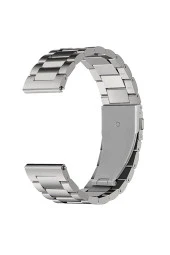 Samsung Galaxy Watch 46 Mm R800 Için Metal Tokalı Dişli Kordon Gümüş - 1