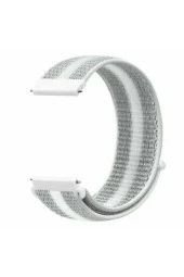 Amazfit Bip Uyumlu Dokuma Kordon Beyaz Çizgili - 1