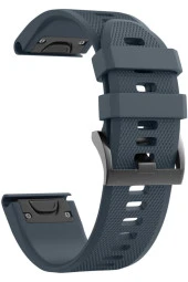 Fenix 6 Sapphire Için Quick Fit Özellikli Silikon Kordon Füme - 1