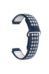Garmin Forerunner 735xt Için Delikli Silikon Kordon Lacivert Beyaz - 1