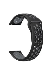 Garmin Approach S40 Uyumlu Delikli Spor Silikon Kordon Siyah Gri - 1