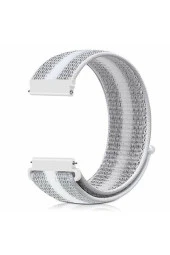 Garmin Vivoactive 3 Uyumlu Dokuma Kordon Beyaz Çizgili - 1