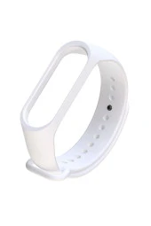 Xiaomi Mi Band 3 İçin Beyaz Silikon Kordon Kayış - 1