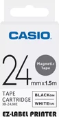 Casio XR-24JWE Manyetik Etiket Kartuşu Beyaz Zemin Üzerine Siyah Baskı 24MM Yükseklik - 1,5 Metre - 1