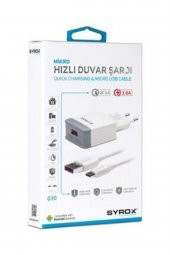 Hızlı Sarj Cihazı Seti Micro Hızlı Ev Şarj Aleti 3.0a (Q32 BEYAZ) - 1
