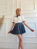 Kadın Pileli Etek Gri thumbnail 2