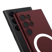 Galaxy S23 Ultra Kılıf Wireless Şarj Özellikli Zore Kıpta Magsafe Silikon Kılıf - 11