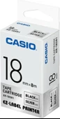 Casio XR-18SR1 (Silver/black) Etiket Yazıcısı Kartuşu Gümüş Renk Üstüne Siyah Baskı thumbnail 2