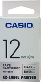 Casio XR-12SR1 (Silver/black) Etiket Yazıcısı Kartuşu Gümüş Renk Üstüne Siyah Baskı thumbnail 2