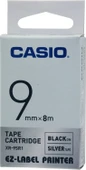 Casio Xr-9sr1 (Silver/black) Etiket Yazıcısı Kartuşu Gümüş Renk Üstüne Siyah Baskı thumbnail 2