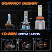 Fahren HB3 Termitör 120W 22000 Lümen 6500K Süper Parlak LED Ampül - 7