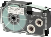 Casio XR-12X1 (Clr/bk) Etiket Yazıcısı Kartuşu Şeffaf Renk Üstüne Siyah Baskı - 1