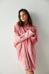 Pink Fluffy Termal Sabahlık - 1