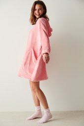 Pink Fluffy Termal Sabahlık - 2