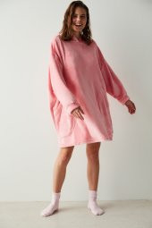 Pink Fluffy Termal Sabahlık - 3