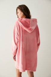 Pink Fluffy Termal Sabahlık - 4