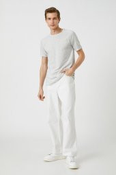 Bisiklet Yaka Tişört Dokulu Kısa Kollu Dar Kesim thumbnail 2