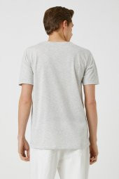 Bisiklet Yaka Tişört Dokulu Kısa Kollu Dar Kesim thumbnail 4