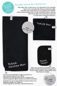Siyah Microwell 3 Prç Set Microfiber Bulaşık Kurutma Matı 3'lü Mutfak Seti Kurulama Bezi Örtüsü - 3