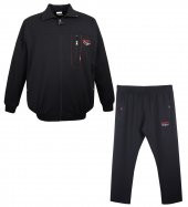 Erkek Büyük Beden Eşofman Takımı Dekons Siyah - 1