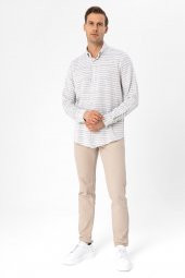 Köşeli Manşet Slimfit Düz Gömlek thumbnail 1