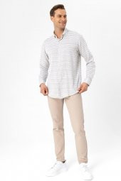 Köşeli Manşet Slimfit Düz Gömlek thumbnail 2