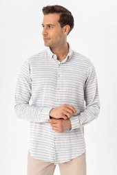 Köşeli Manşet Slimfit Düz Gömlek thumbnail 4